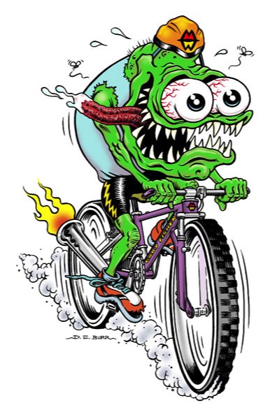 monster on a bike tee shirt design
