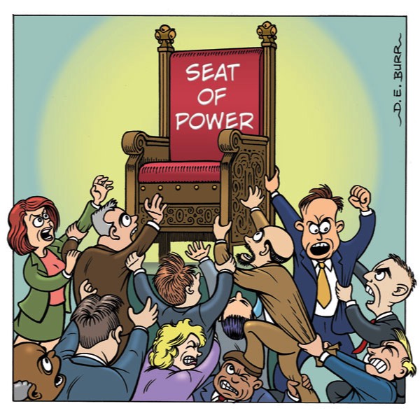 political power struggle editorial cartoon